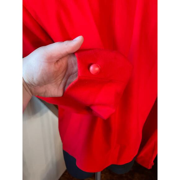 Vintage Pendleton Virgin Wool Bright Red Crop Blazer sz 14 - Picture 2 of 9